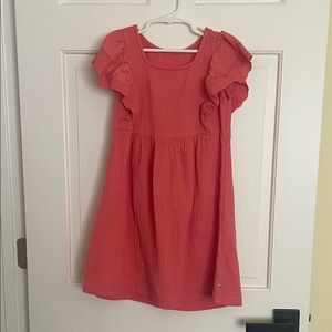 Lucky Brand Coral Ruffle Sleeve Dress